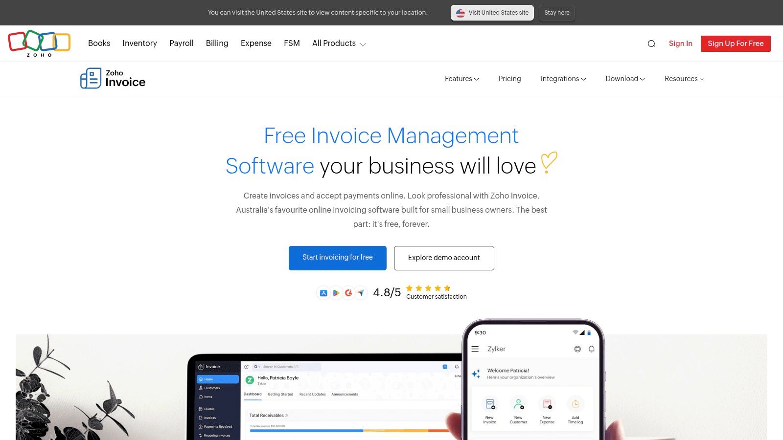 Zoho Invoice (Australia)