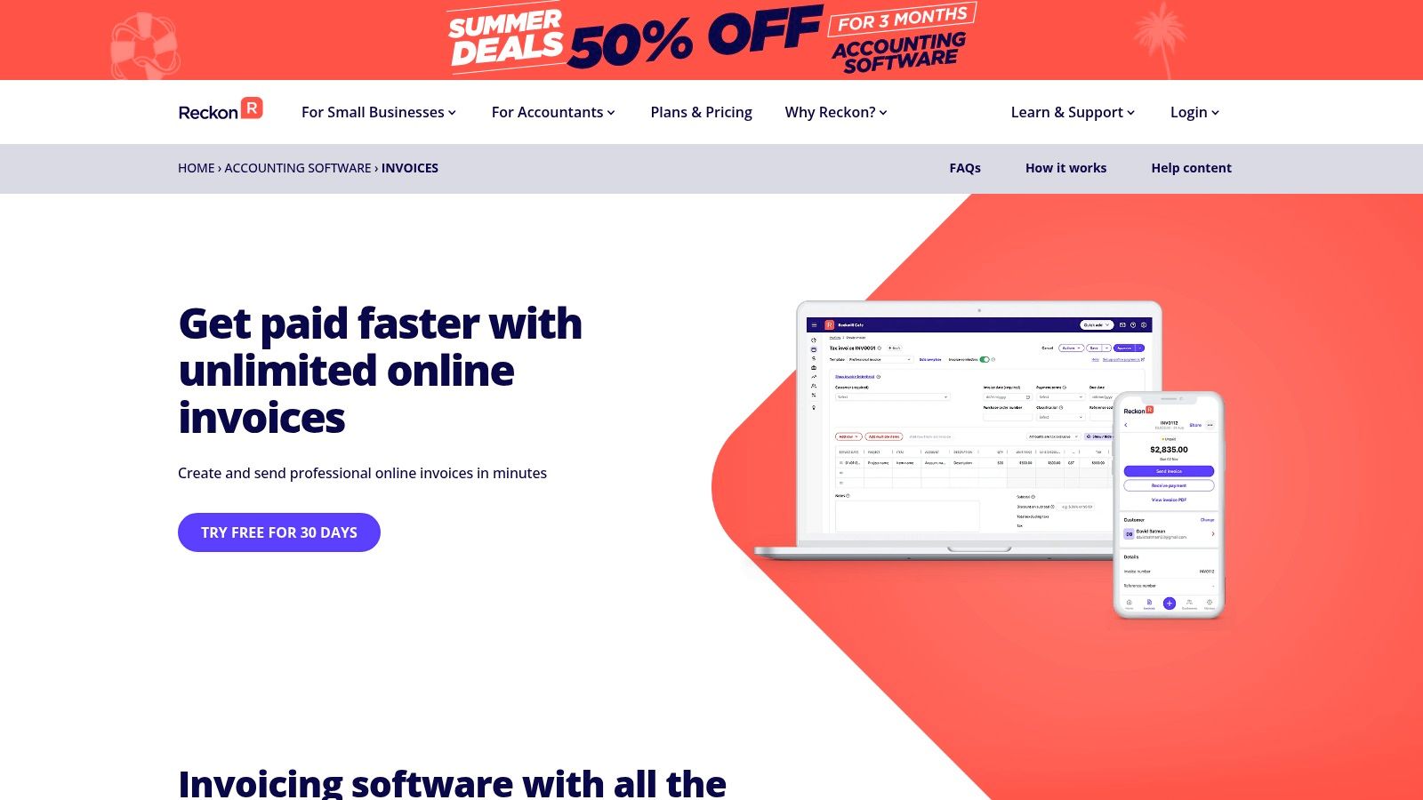 Reckon (Australia) – Invoicing